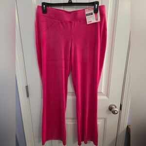 NWT Juicy Couture XL  Free Love Hot Pink Velour Track Pants OG Big Bling Midrise